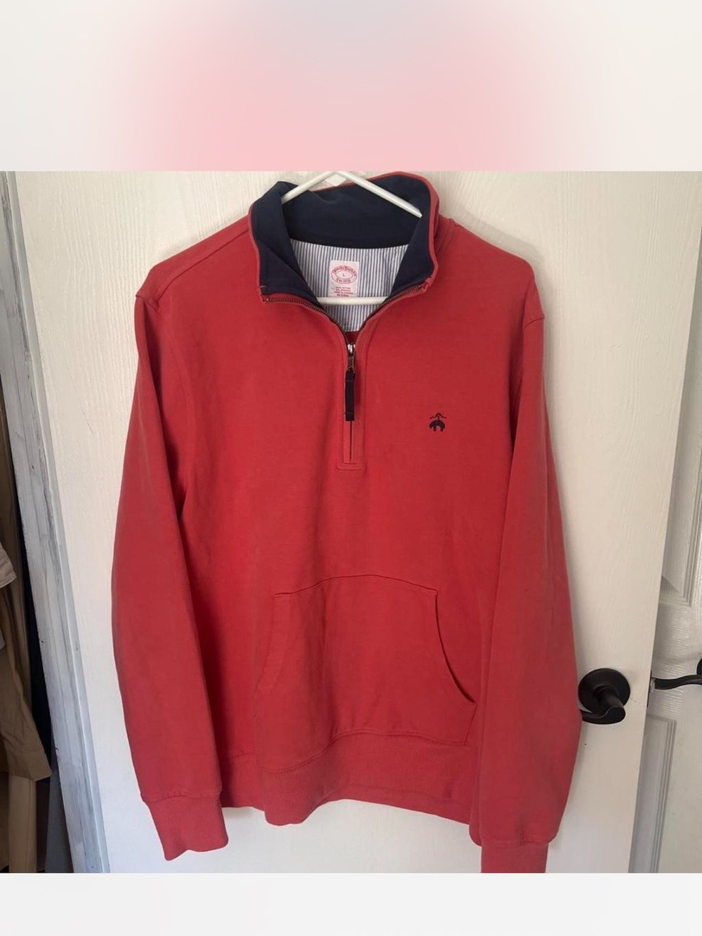 Men's coral Quarter-Zip Pullover Sweater